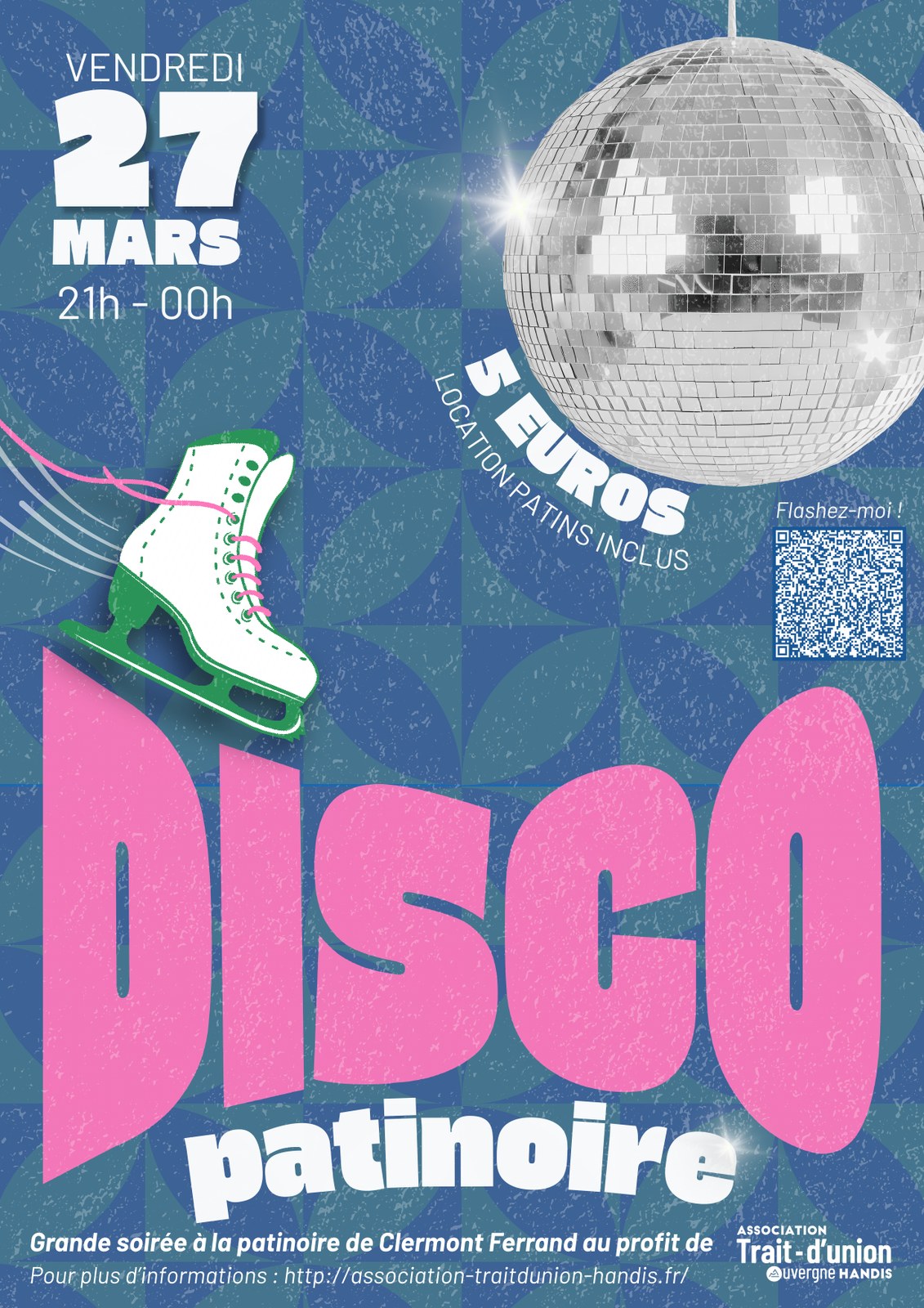 Affiche Disco Patinoire — Trait d'Union